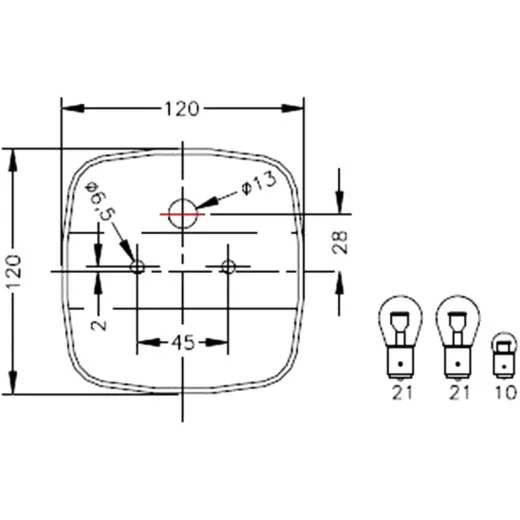 Tail light / rear light - Trailer glass