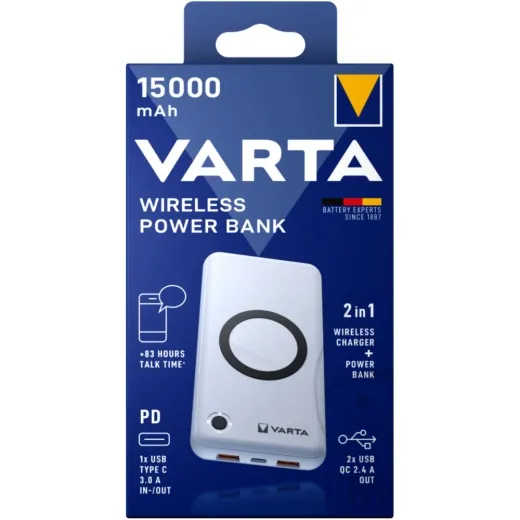 Powerbank Wireless 2in1 15.000 MAH + USB C Kabel