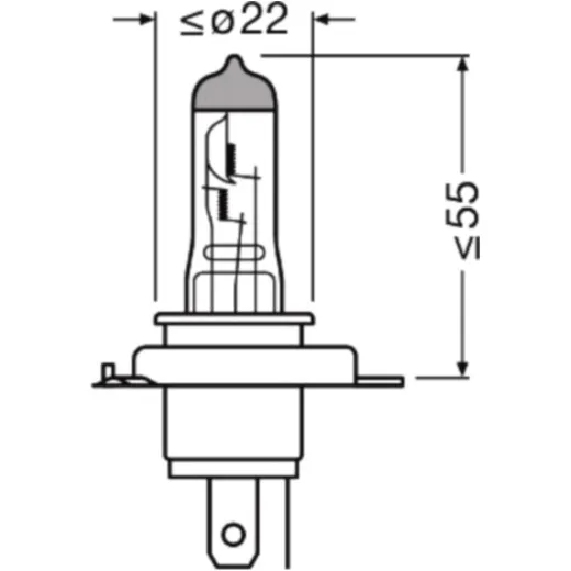 Lampe H4 12V60/55W Osram 1100621