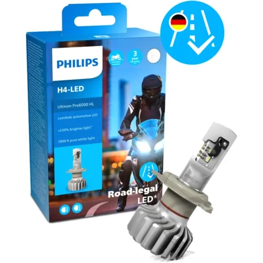 Lampe Pro 6000 Head Light H4 / LED Motorrad Umrüst