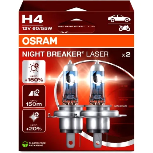 Lampe H4 12V60/55W Osram Duo Night Breaker Laser