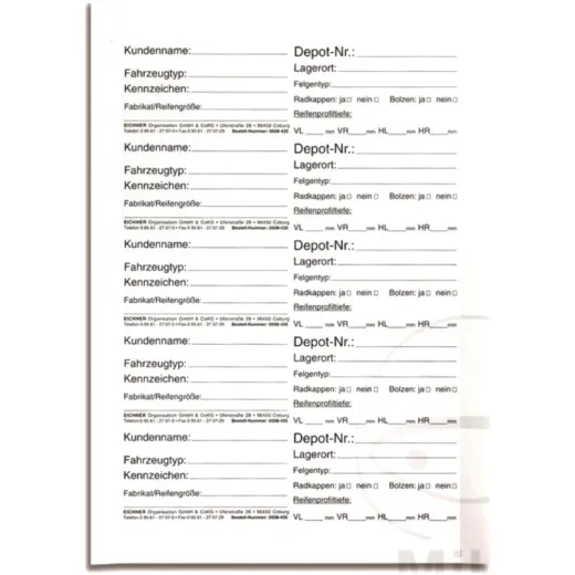 Rad-Reifenetiketten 150ST