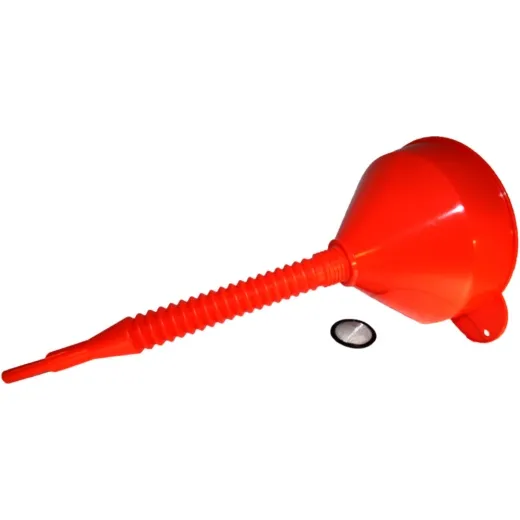 Plastic funnel with flexible spout