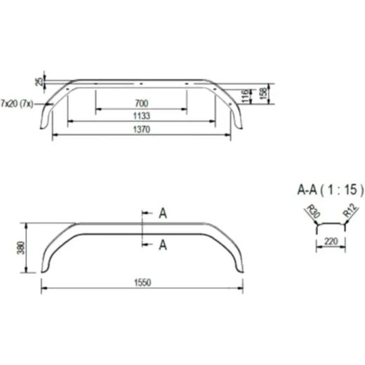 Kotflügel Anhänger PVC 20138