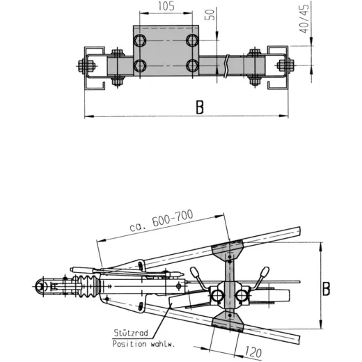 Traverse support wheel