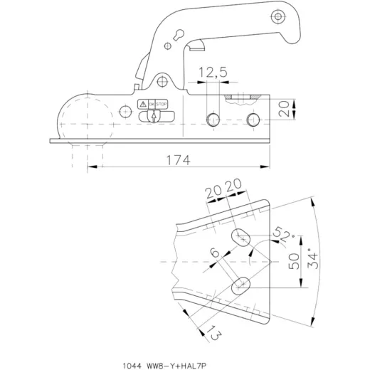 BALL COUPLING 800KG WW8Y