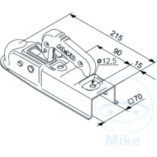 Kugelkopfkupplung 750 kg AK7V/H 70 mm eckig