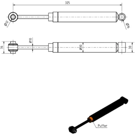 Stoßdämpfer Auflaufeinrichtungen AL-KO 251/252 VB. 251 G
