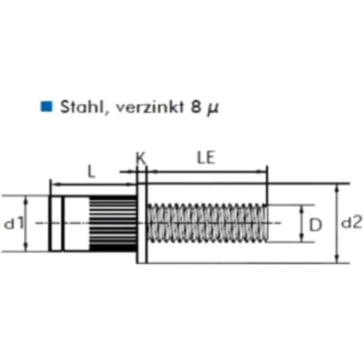 Blind rivet bolt m6x13