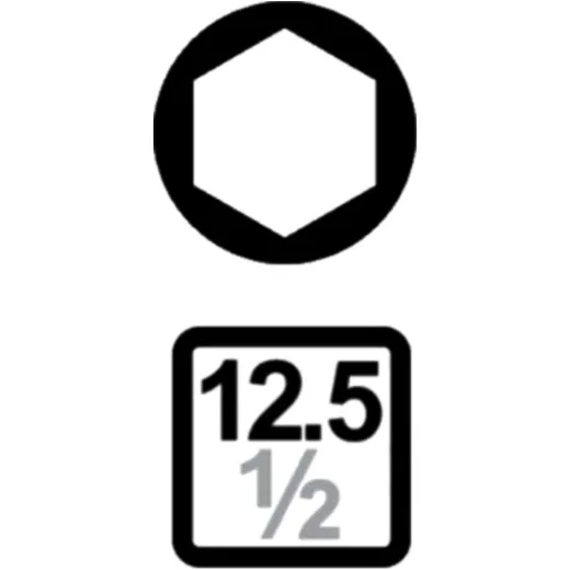Impact socket set hex 1/2 inch