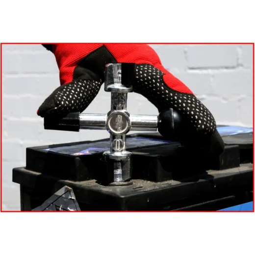Battery terminal postscleaner