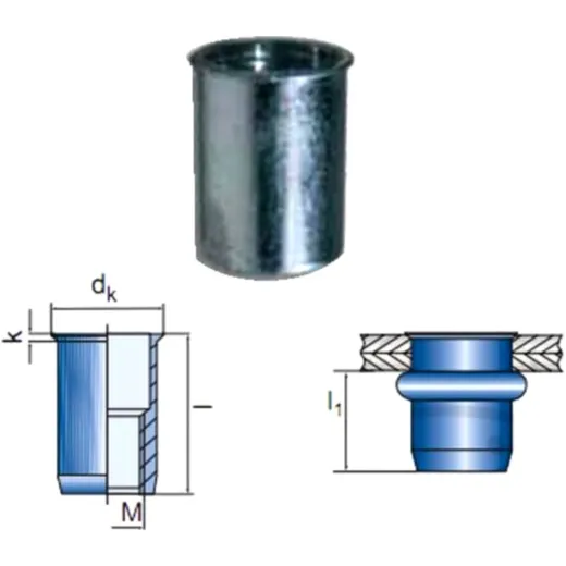 Universal blind rivet nuts