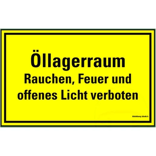 Klebeschild oil Bearing raum