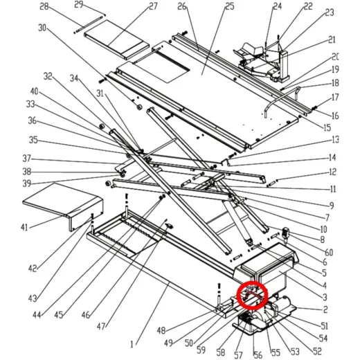 Hydraulic hose 600mm #59
