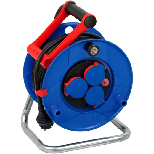 Kabeltrommel 25 Meter Gummi mit 3 Steckdosen 230 V