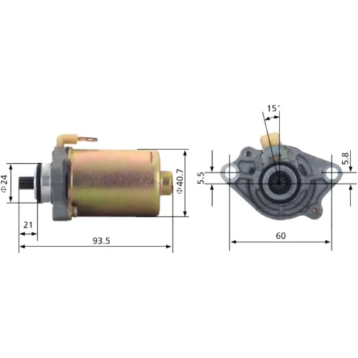 Starter Anlasser JMP MQD405anticlock