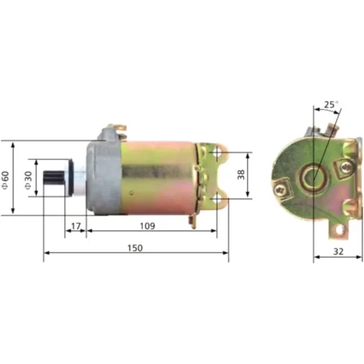 Starter Anlasser JMP MQD603clock
