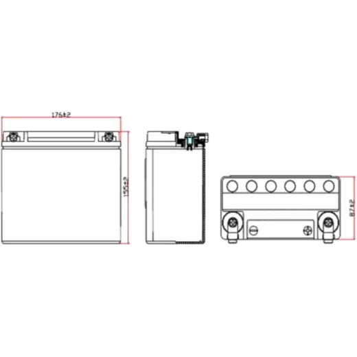 Motorcycle Battery VTB-1 V-TWIN JMT
