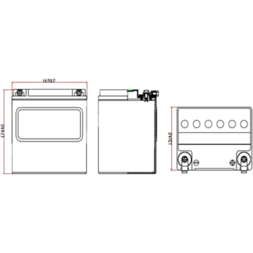 Motorcycle Battery VTB-2 V-TWIN JMT
