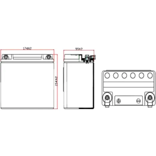 Motorcycle Battery VTB-5 V-TWIN JMT