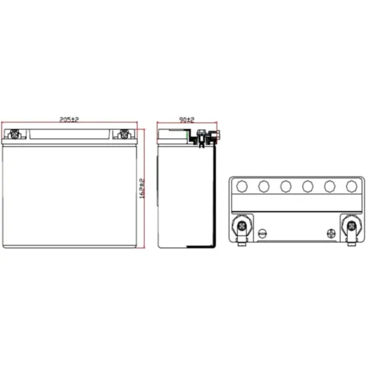 Motorcycle Battery VTB-6 V-TWIN JMT