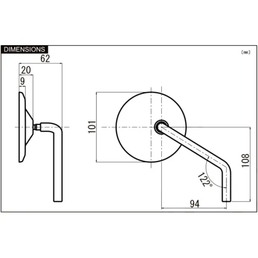 Spiegel schwarz links Universal Daytona 1014224