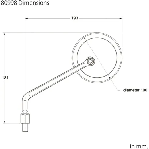 Spiegel schwarz Universal Daytona links Alu 1253601