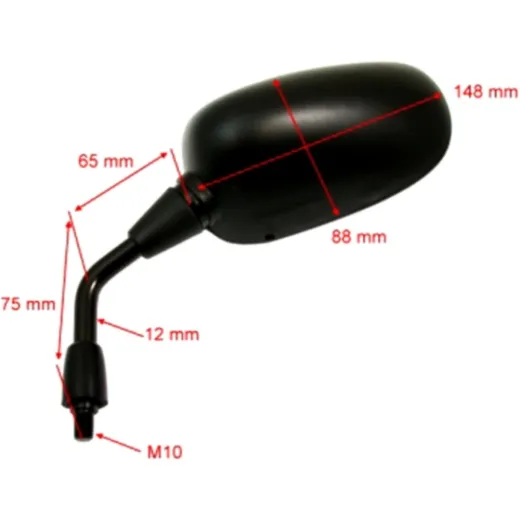 Spiegel schwarz rechts JMP BA19H0046BR