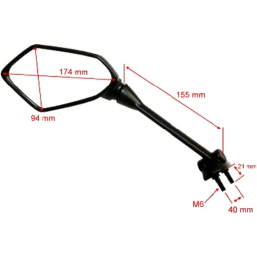 Spiegel schwarz rechts JMP BA19K0045BRA
