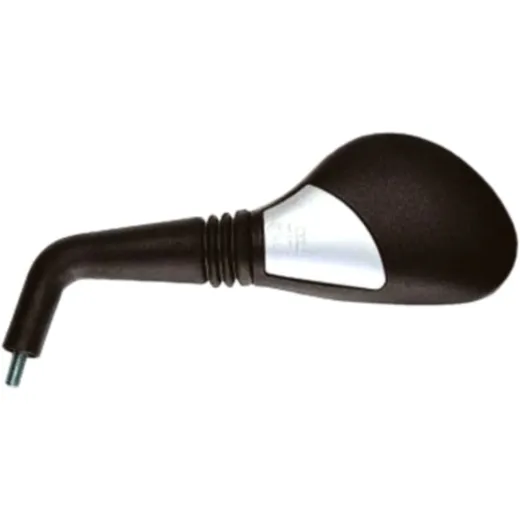 Spiegel oval schwarz/silber links
