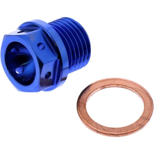 Ölablassschraube magnetisch JMP Bolt M16X1.5 mm 12 mm Titan blau