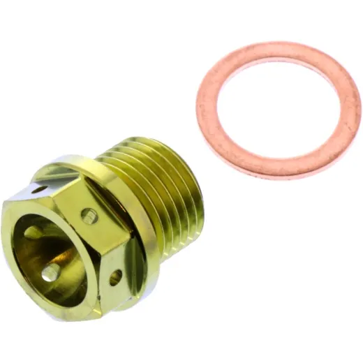 Ölablassschraube magnetisch JMP Bolt M16X1.5 mm 12 mm Titan gold