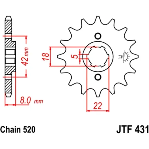 Front sprocket 11 tooth pitch 520