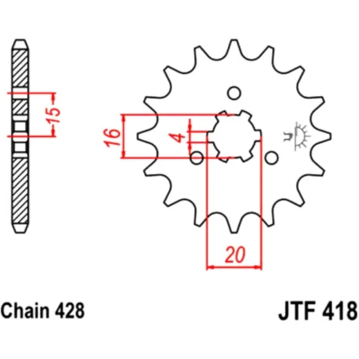 Front sprocket 13 tooth pitch 428 JTF41813