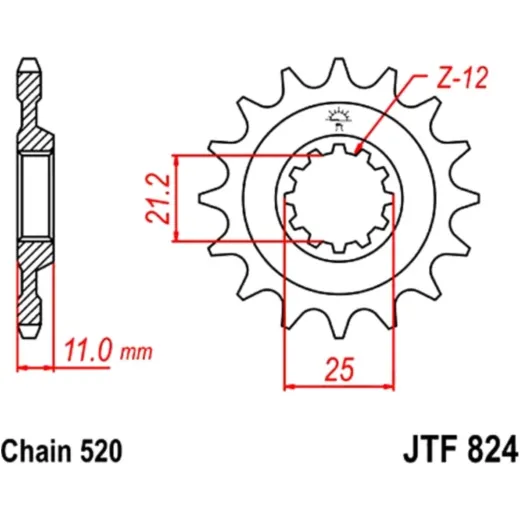 Front sprocket 12tooth pitch 520 JTF82412