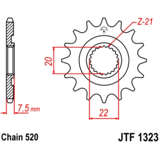 Front sprocket 12t pitch 520 JTF132312