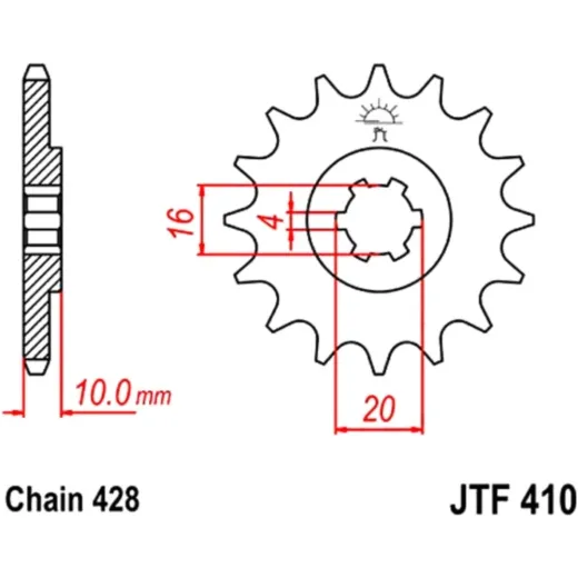 Front sprocket 13tooth pitch 428 JTF41013