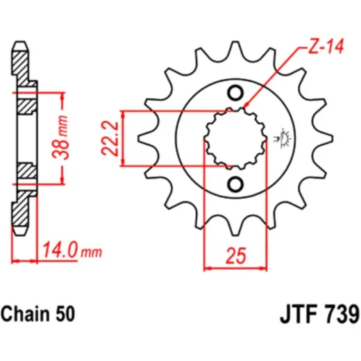 Front sprocket 15t pitch 530