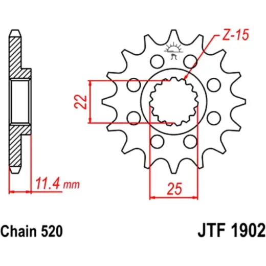 Front sprocket 14tooth pitch 520 JTF190214