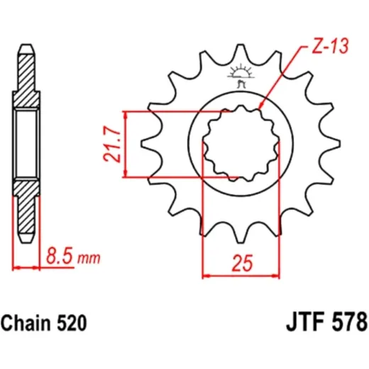 Front sprocket 14t pitch 520 JTF57814
