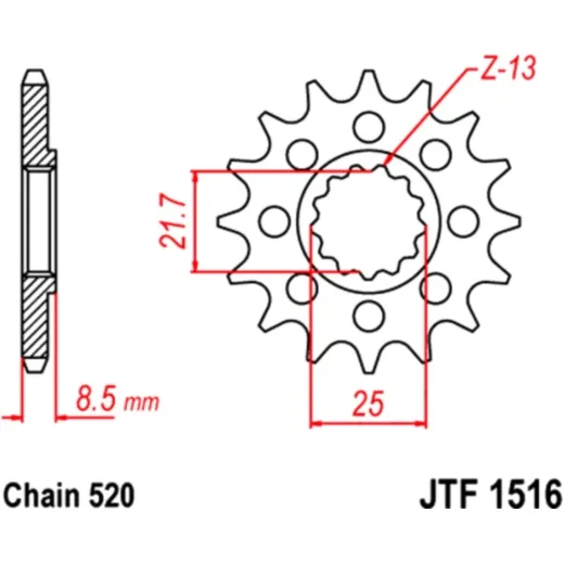 Front sprocket rac 15t pitch 520 JTF151615