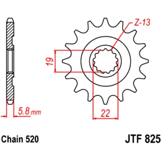 Front sprocket 13tooth pitch 520 JTF82513