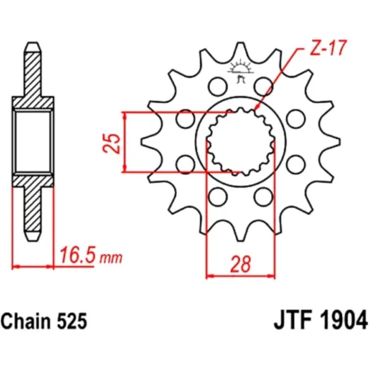 Zahnrad Racing-Ritzel 15Z Teilung 525 JTF190415
