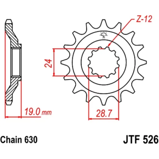 Front sprocket 15tooth pitch 630