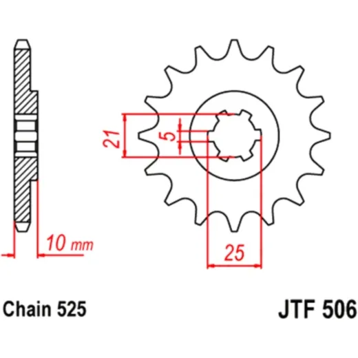 Front sprocket 14 tooth pitch 525