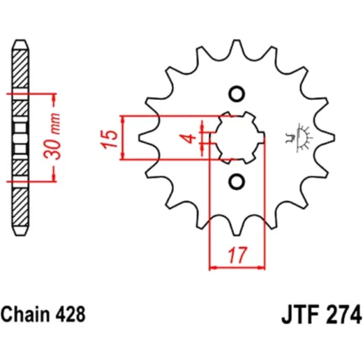 Front sprocket 15tooth pitch 428 JTF27415