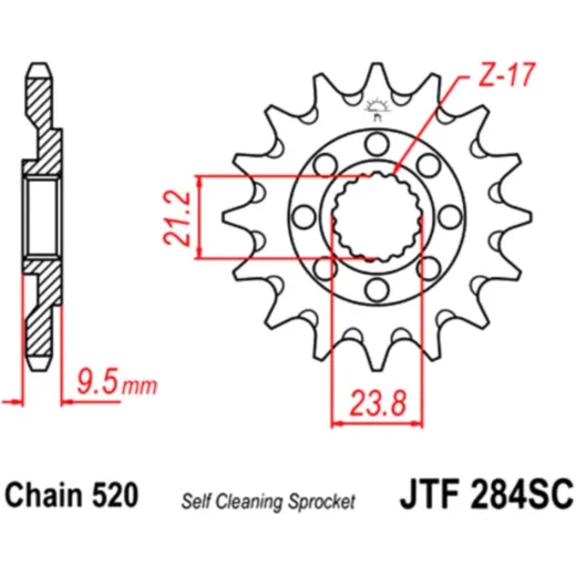 Zahnrad Racing-Ritzel 14Z Teilung 520 JTF28414SC