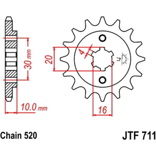 Front sprocket 12t pitch 520 JTF71112