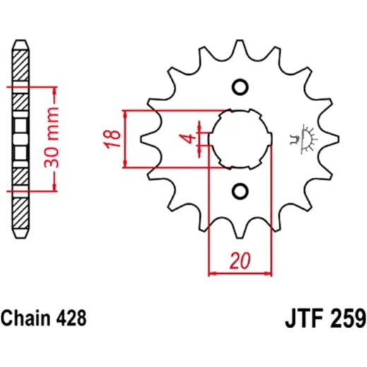 Front sprocket 12tooth pitch 428