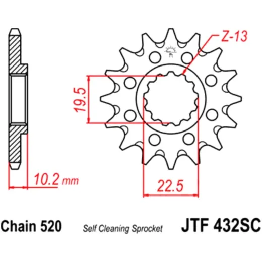 Zahnrad Racing-Ritzel 14Z Teilung 520 JTF43214SC